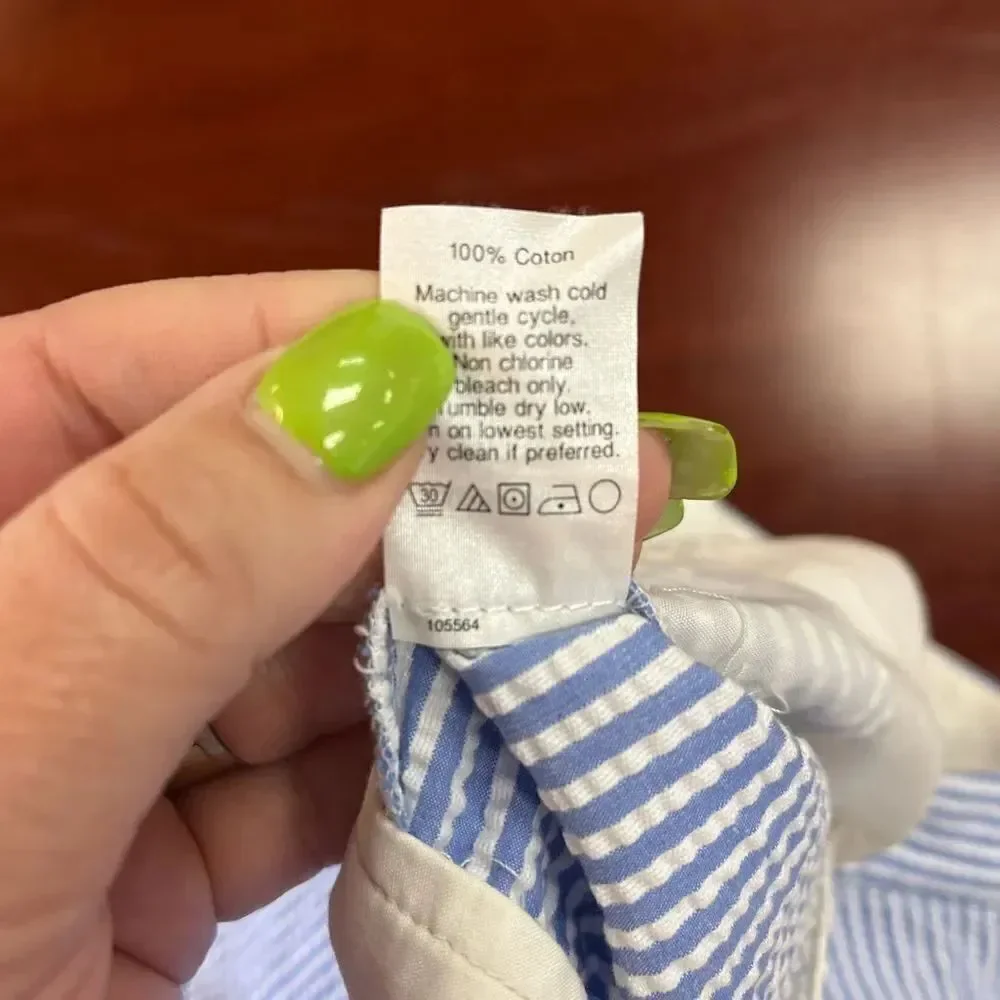 J. Crew Blue & White Seersucker Bermuda Shorts sz 10